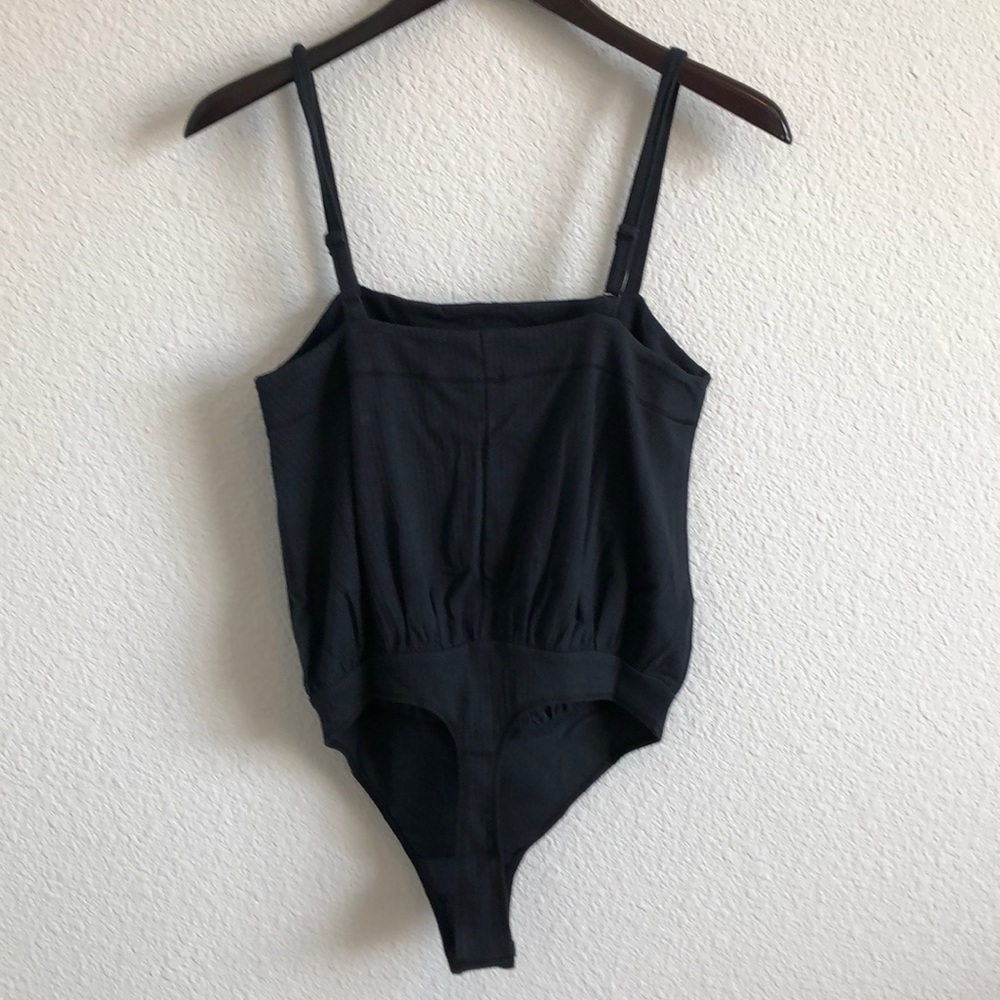 NEW! FREE PEOPLE NTIMATELY marissa ribbed rib black cami bodysuit shirt top tee - Picture 6 of 8